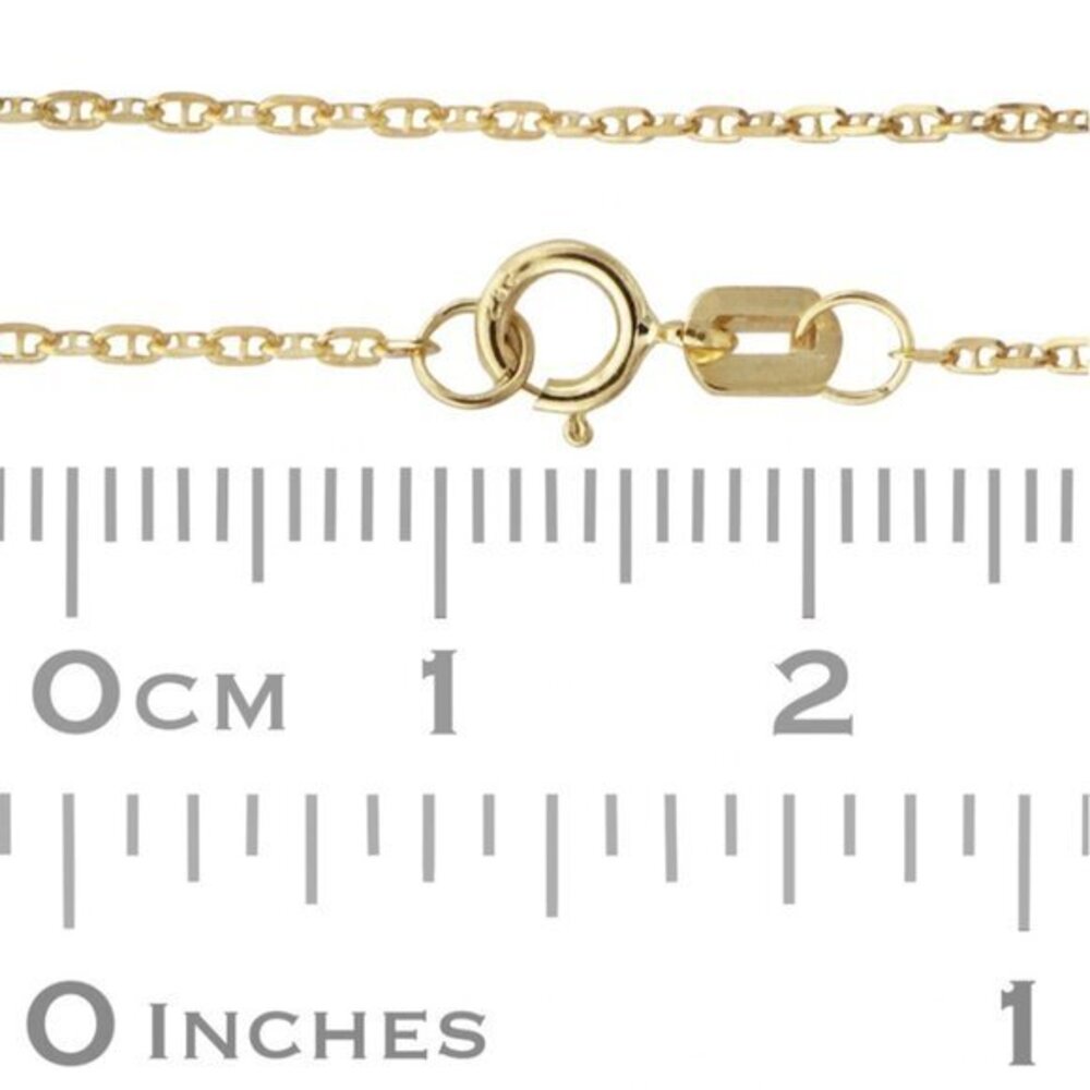 New 1.1mm Yellow 14K Gold Diamond Cut Anchor Chain 16" or 18" inches long